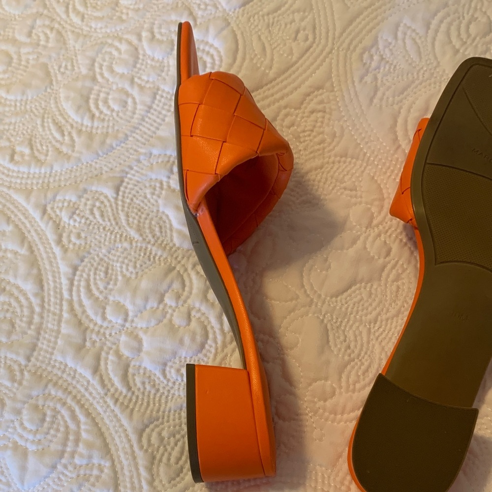 Marc Fisher Orange Braided Slide Sandals - Picture 4 of 5
